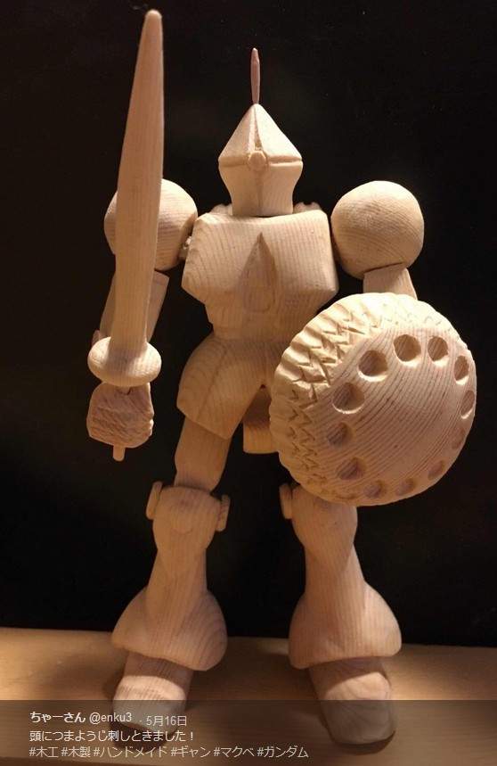 神人DIY木雕钢弹 木工制作机动战士钢弹关节也能活动