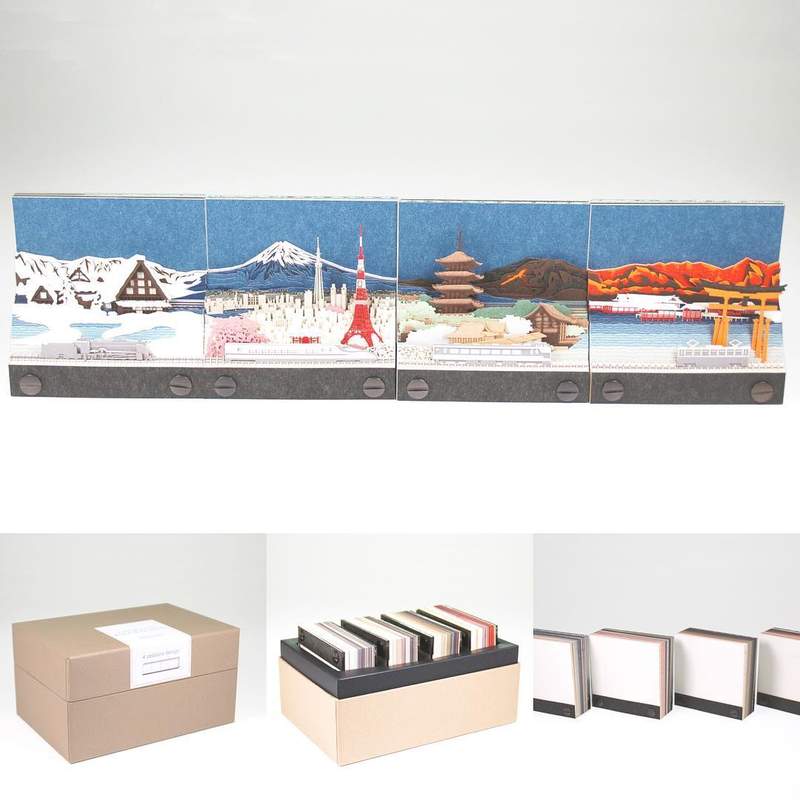 日本纸雕模型日历 每天撕掉一张欣赏美景特色