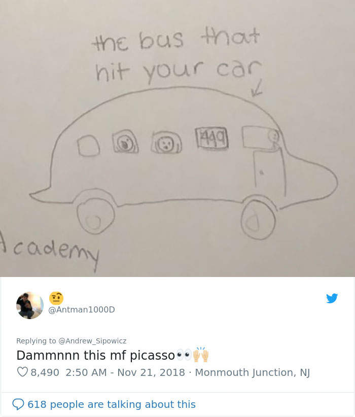 小学六年级学生绘画记录车祸过程 网友：是私家侦探的料