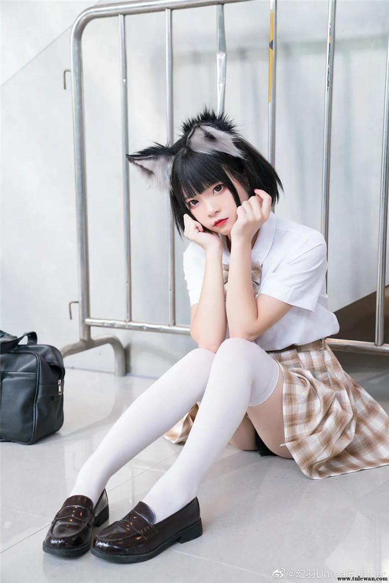 幻羽UnrealFeather丨养眼系列·穿白丝JK的小猫咪