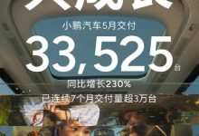 小鹏汽车5月交付33525台 连续7个月交付量破3万【EV扑克官网】